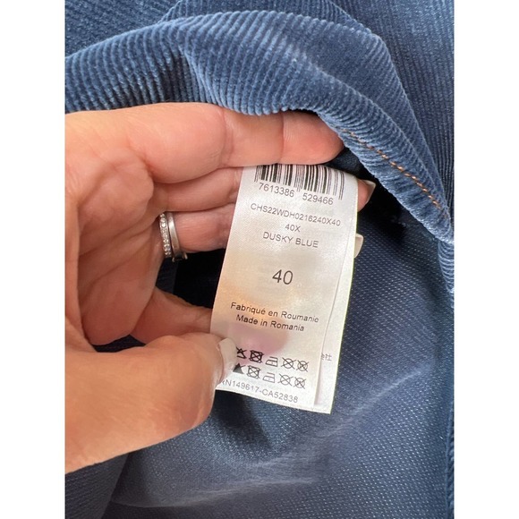 See by Chloe Knotted Tie Codruroy Blouse Top Women's Dusky Blue Size: Large NWT - Picture 5 of 10